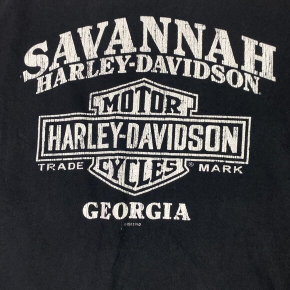 Harley Davidson Motorcycles T Shirt Skull Savannah Georgia Men's XL Fits Large - Picture 5 of 12